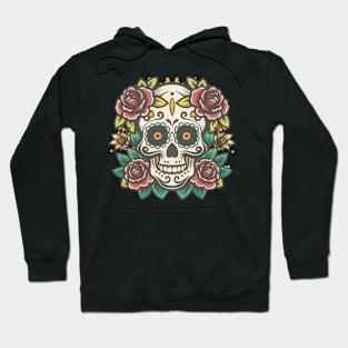 Traditional Floral Skeleton Tattoo Hoodie